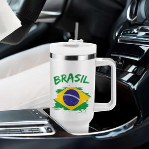 Vintage Brasil Flag Tumbler With Handle Brazilian Heritage Pride TS12 Print Your Wear