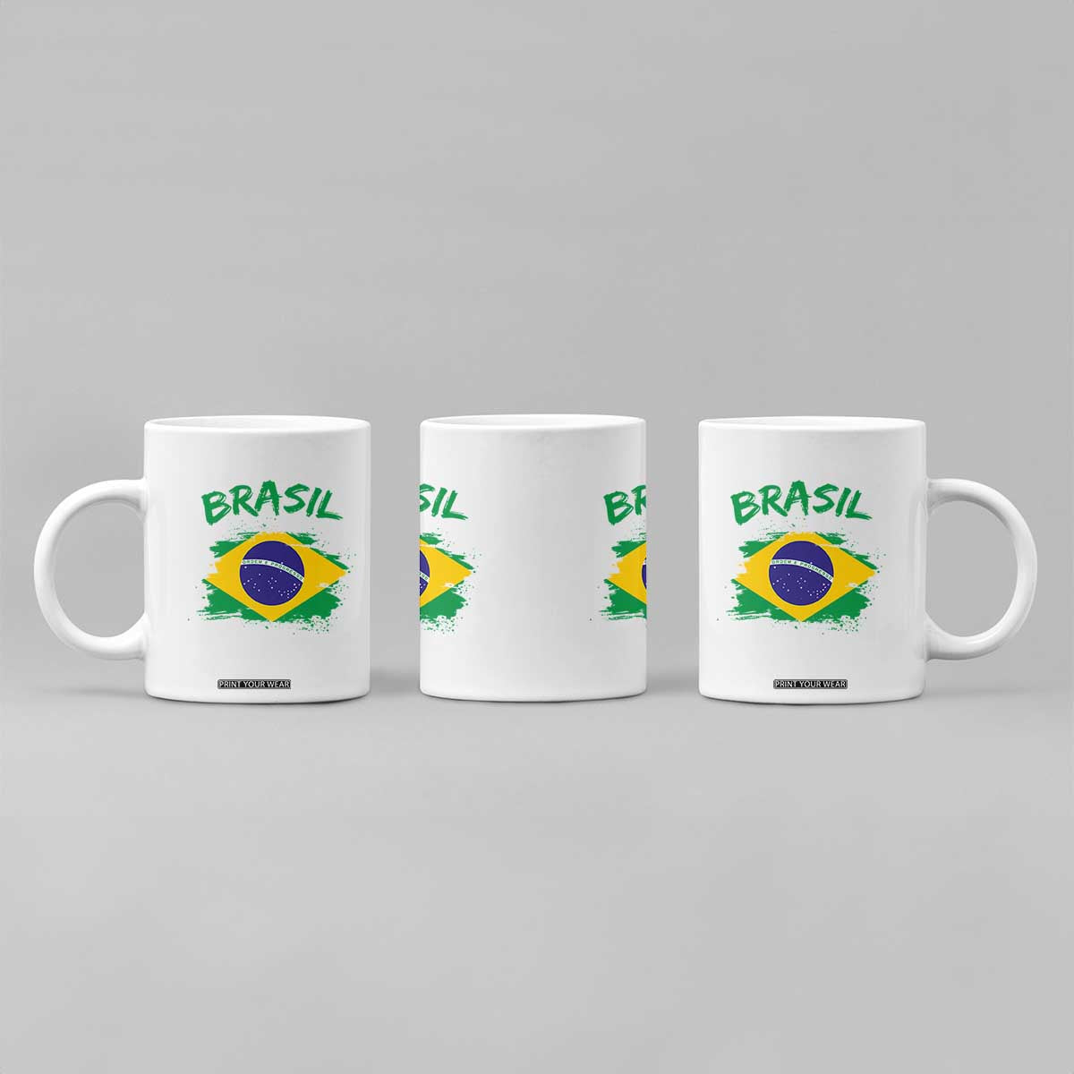 Vintage Brasil Flag Coffee Mug Brazilian Heritage Pride TS12 Print Your Wear