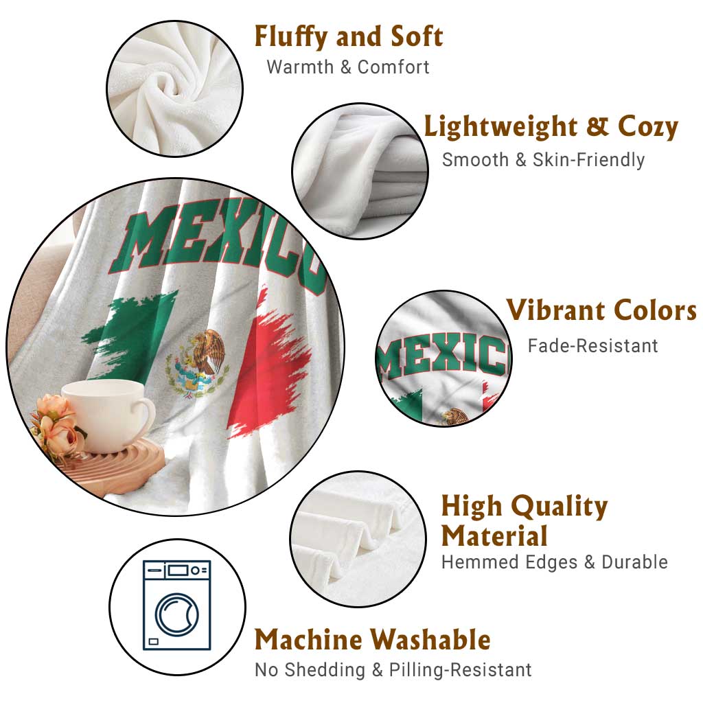 Retro Vintage Mexico Flag Throw Blanket Mexican Pride Gift TS12 Print Your Wear
