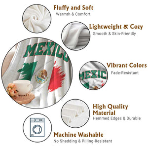 Retro Vintage Mexico Flag Throw Blanket Mexican Pride Gift TS12 Print Your Wear