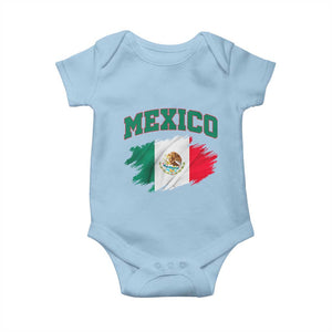 Retro Vintage Mexico Flag Baby Onesie Mexican Pride Gift TS12 Light Blue Print Your Wear