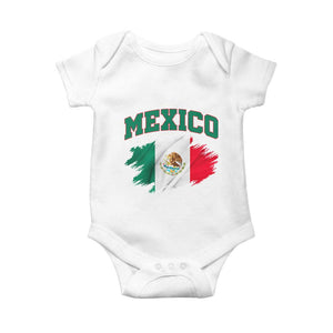 Retro Vintage Mexico Flag Baby Onesie Mexican Pride Gift TS12 White Print Your Wear