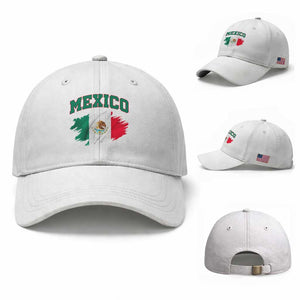 Retro Vintage Mexico Flag Baseball Cap Mexican Pride Gift TS12 Baseball Cap Universal Fit White Print Your Wear