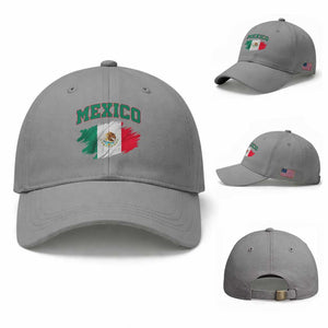 Retro Vintage Mexico Flag Baseball Cap Mexican Pride Gift TS12 Baseball Cap Universal Fit Sport Gray Print Your Wear
