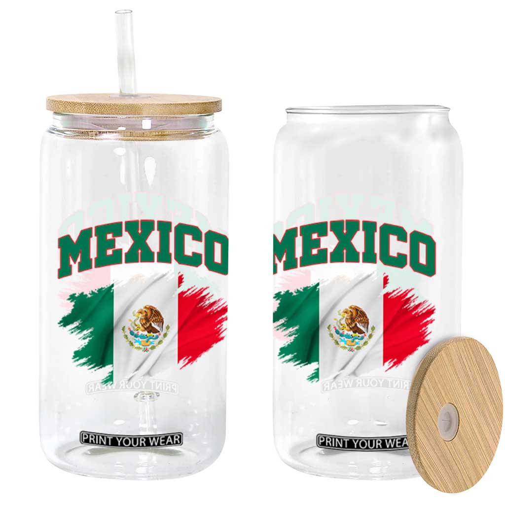 Retro Vintage Mexico Flag Glass Can Mexican Pride Gift TS12 Print Your Wear
