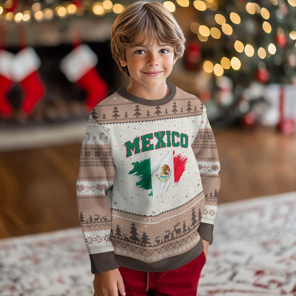 Retro Vintage Mexico Flag Ugly Christmas Sweater Mexican Pride Gift TS12 Mocha Mousse Print Your Wear