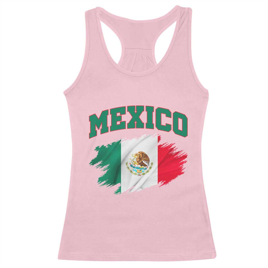 Retro Vintage Mexico Flag Racerback Tank Top Mexican Pride Gift TS12 Light Pink Print Your Wear