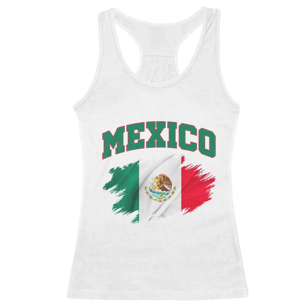 Retro Vintage Mexico Flag Racerback Tank Top Mexican Pride Gift TS12 White Print Your Wear