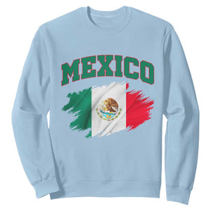 Retro Vintage Mexico Flag Sweatshirt Mexican Pride Gift TS12 Light Blue Print Your Wear