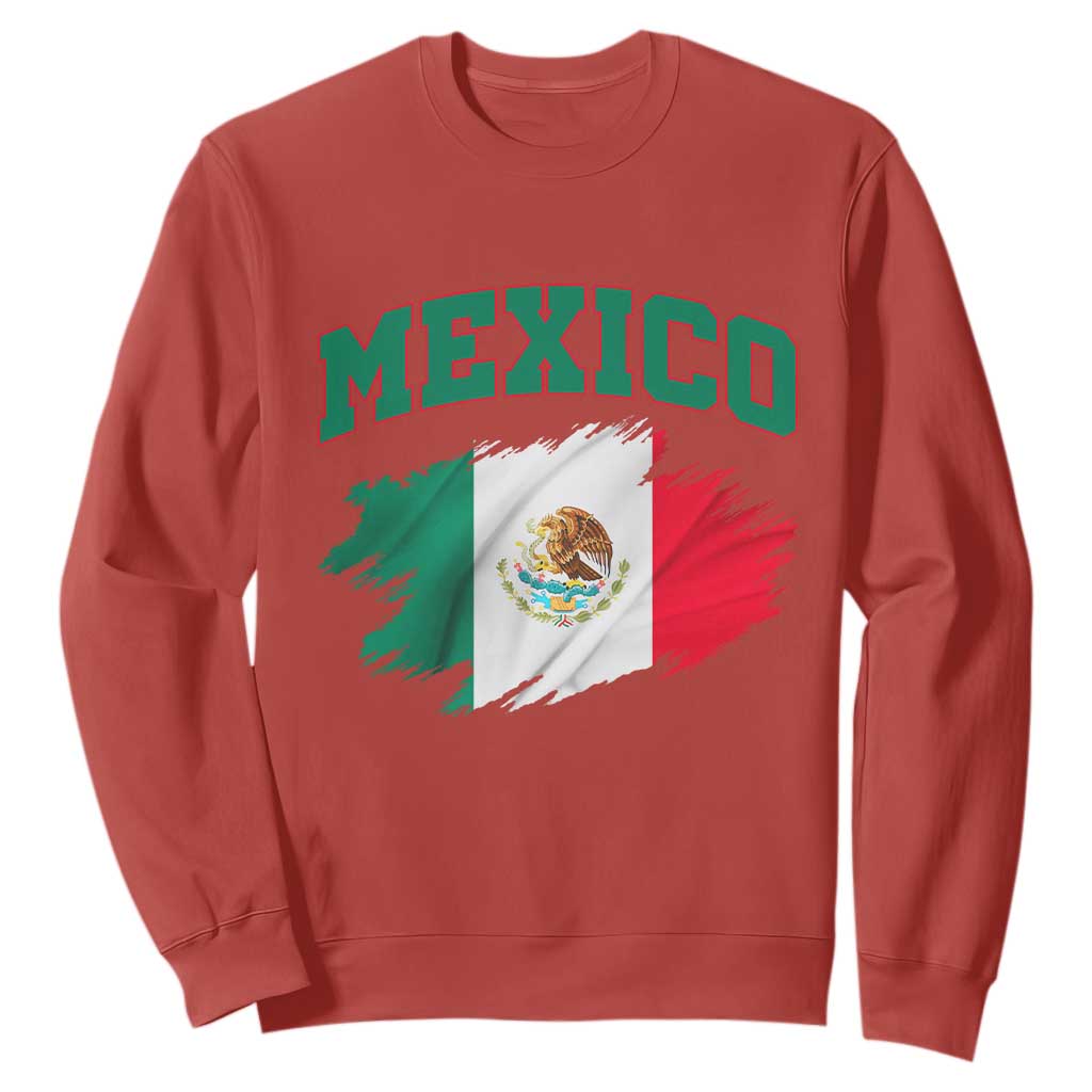 Retro Vintage Mexico Flag Sweatshirt Mexican Pride Gift TS12 Red Print Your Wear