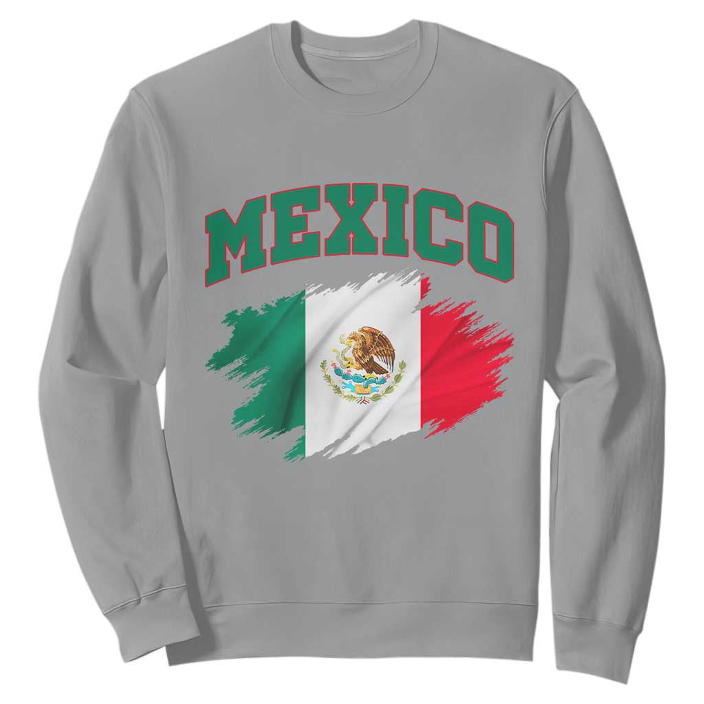 Retro Vintage Mexico Flag Sweatshirt Mexican Pride Gift TS12 Sport Gray Print Your Wear