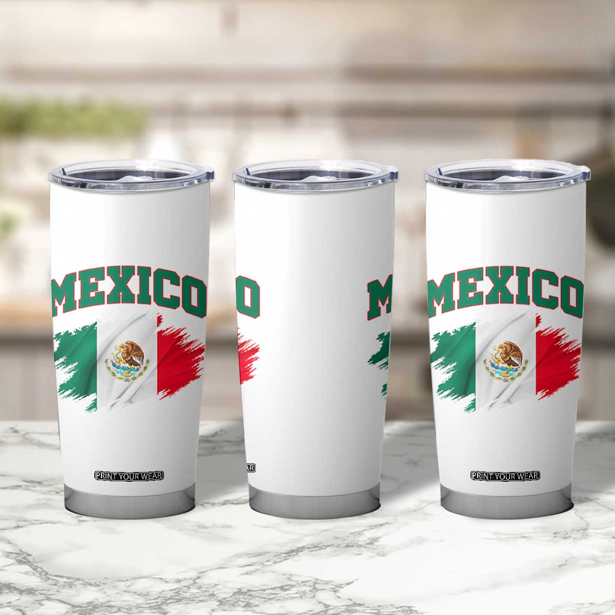 Retro Vintage Mexico Flag Tumbler Cup Mexican Pride Gift TS12 Print Your Wear