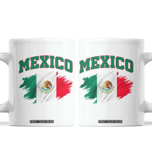 Retro Vintage Mexico Flag Coffee Mug Mexican Pride Gift TS12 White Print Your Wear
