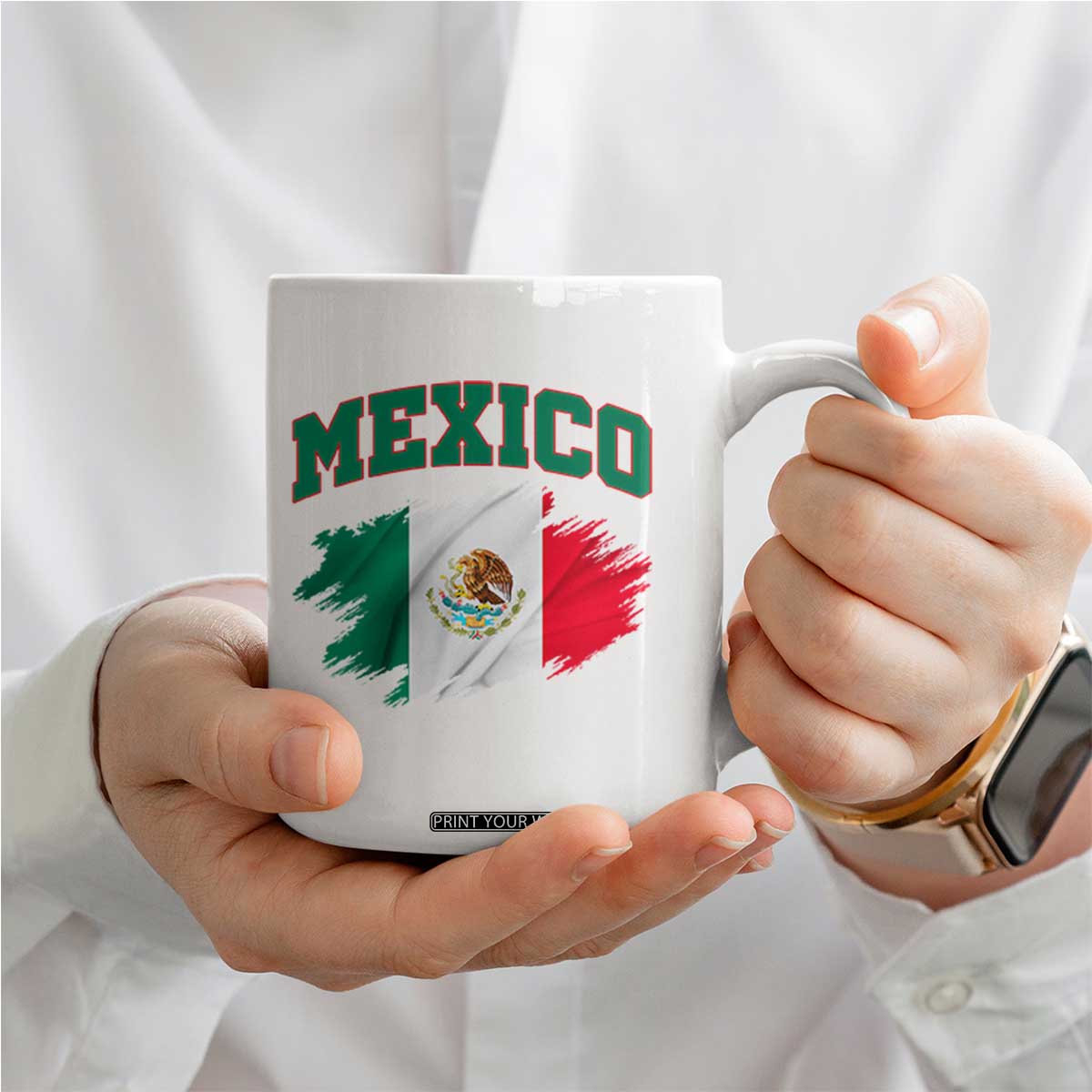 Retro Vintage Mexico Flag Coffee Mug Mexican Pride Gift TS12 Print Your Wear
