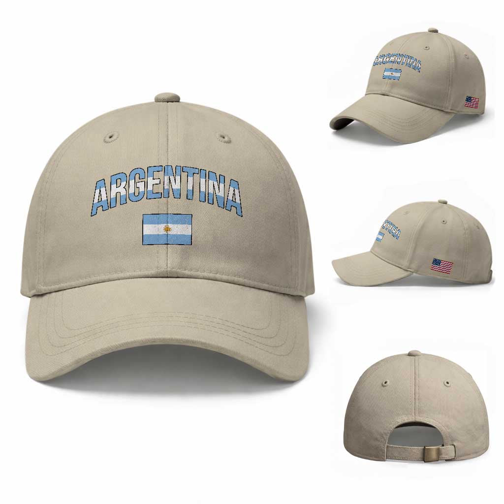 Throwback Argentina Pride Baseball Cap Vintage Flag Heritage Gift TS12 Baseball Cap Universal Fit Beige Print Your Wear