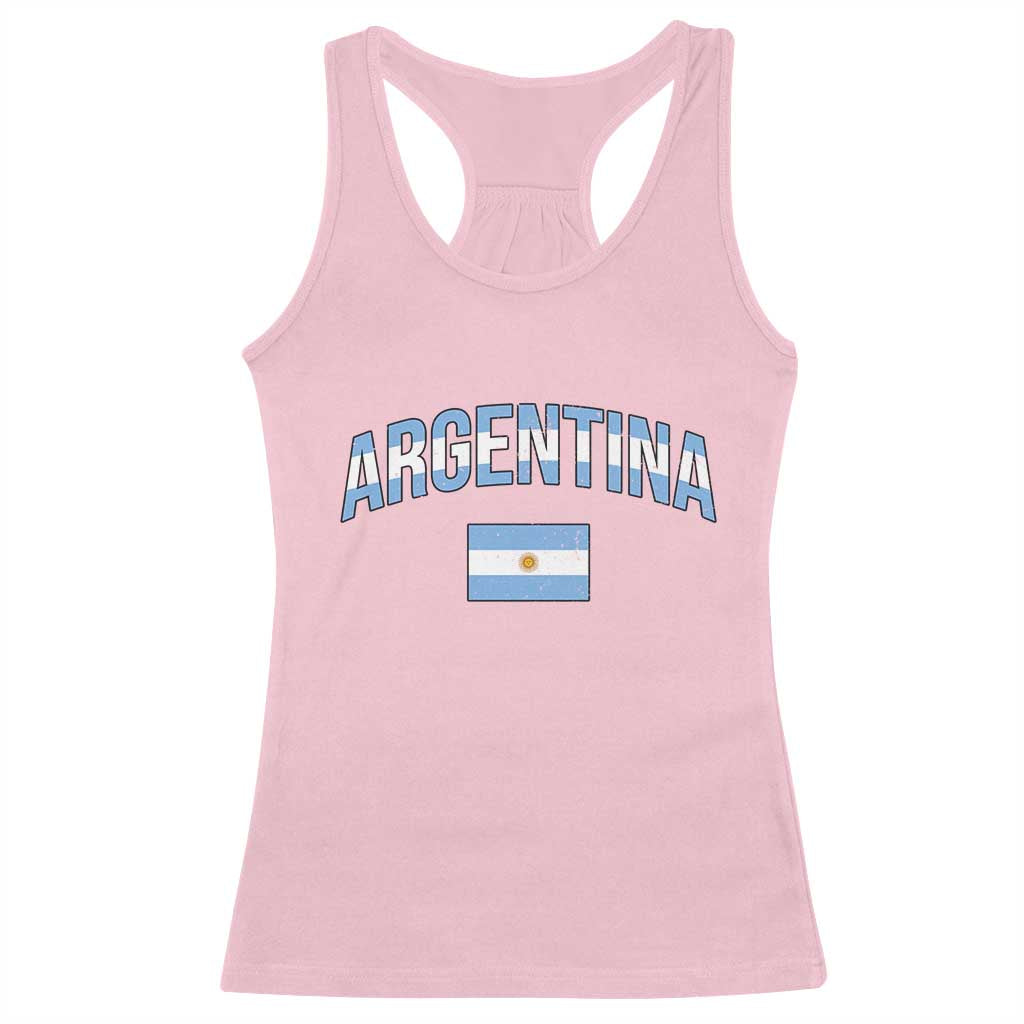 Throwback Argentina Pride Racerback Tank Top Vintage Flag Heritage Gift TS12 Light Pink Print Your Wear
