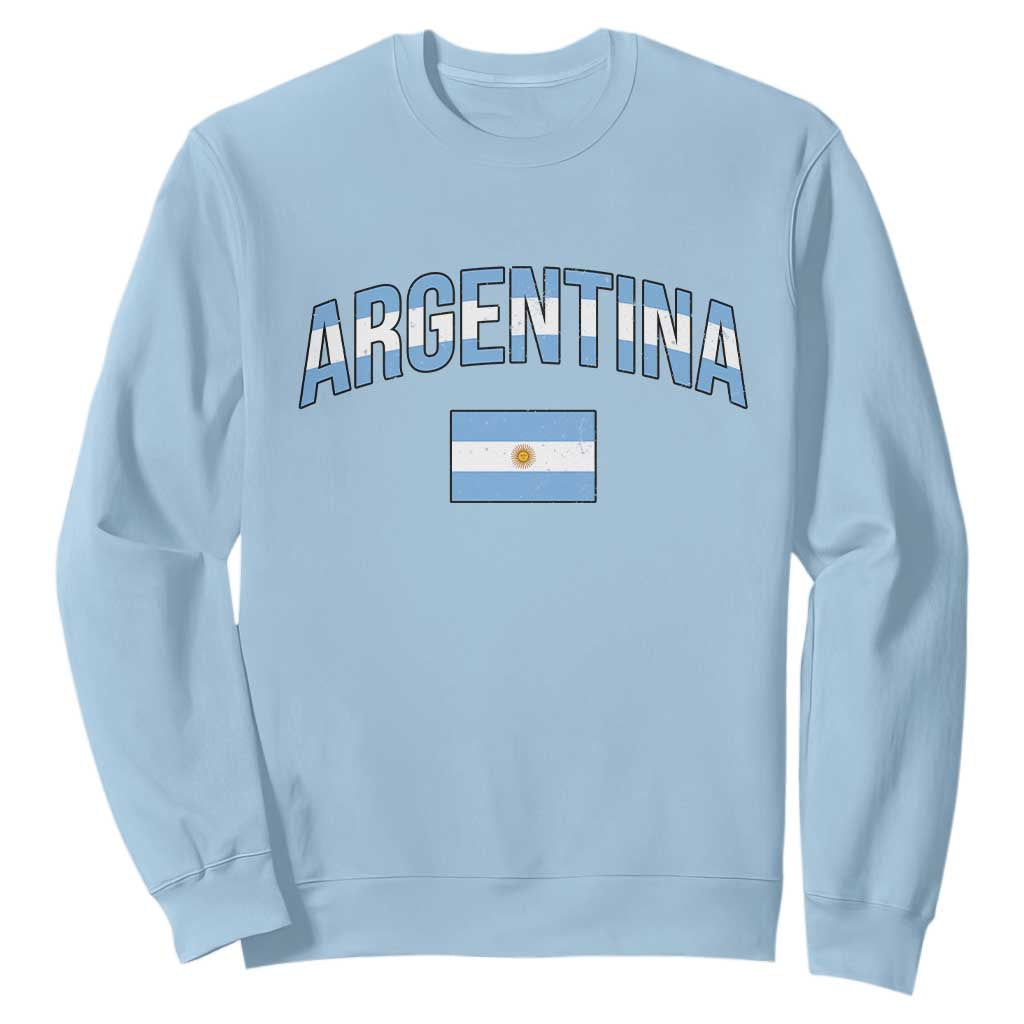 Throwback Argentina Pride Sweatshirt Vintage Flag Heritage Gift TS12 Light Blue Print Your Wear