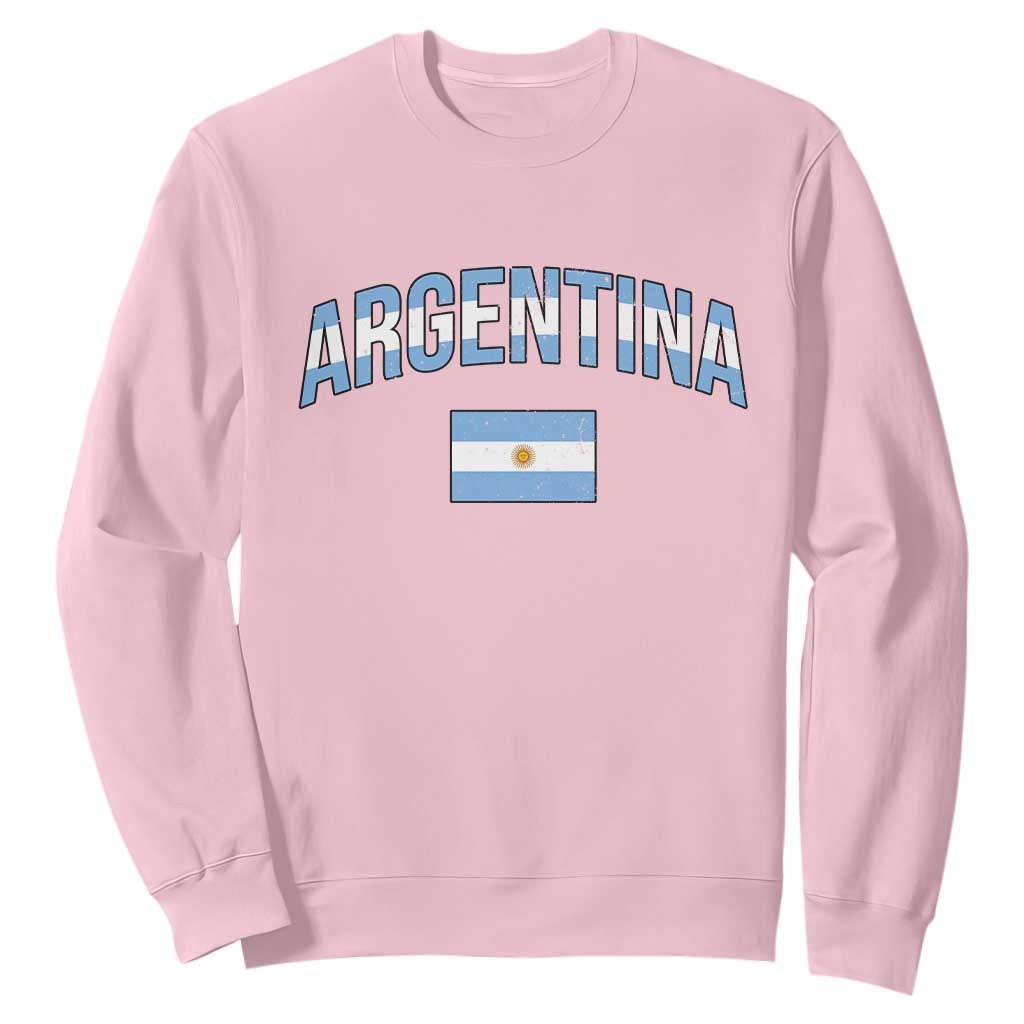 Throwback Argentina Pride Sweatshirt Vintage Flag Heritage Gift TS12 Light Pink Print Your Wear