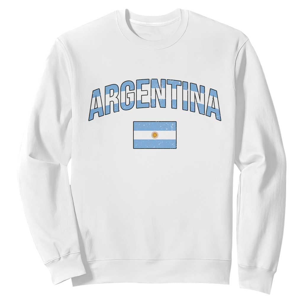 Throwback Argentina Pride Sweatshirt Vintage Flag Heritage Gift TS12 White Print Your Wear