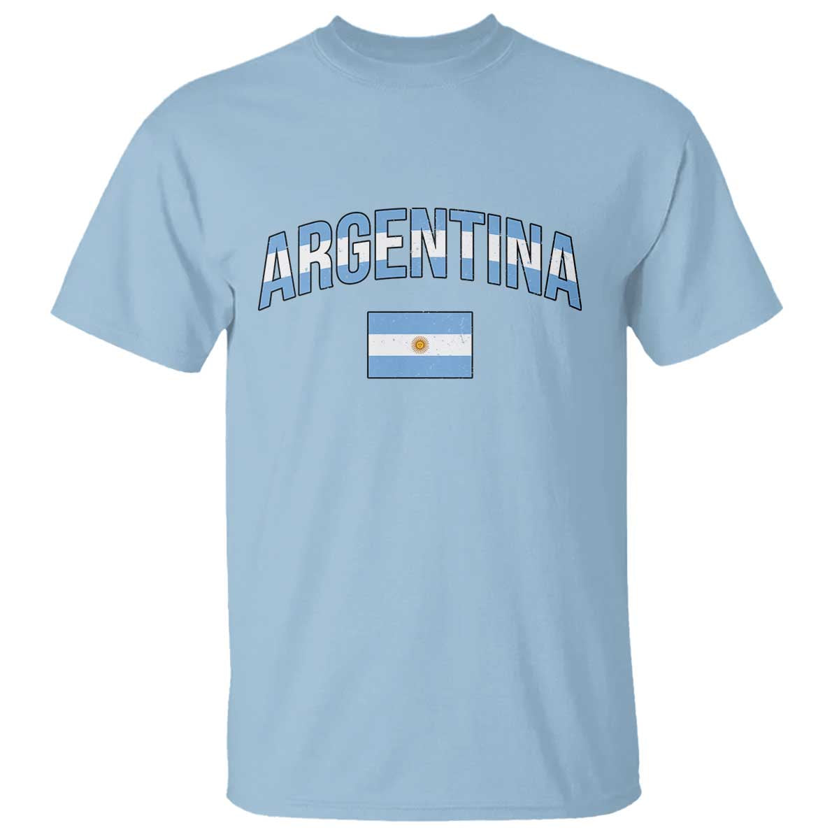 Throwback Argentina Pride T Shirt Vintage Flag Heritage Gift TS12 Light Blue Print Your Wear