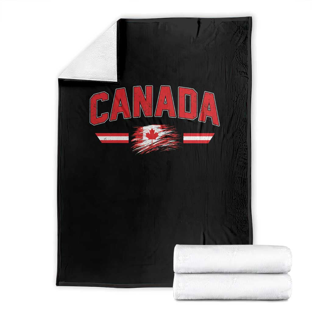 Vintage Canada Flag Throw Blanket Maple Leaf Heritage Gift TS12 Black Print Your Wear