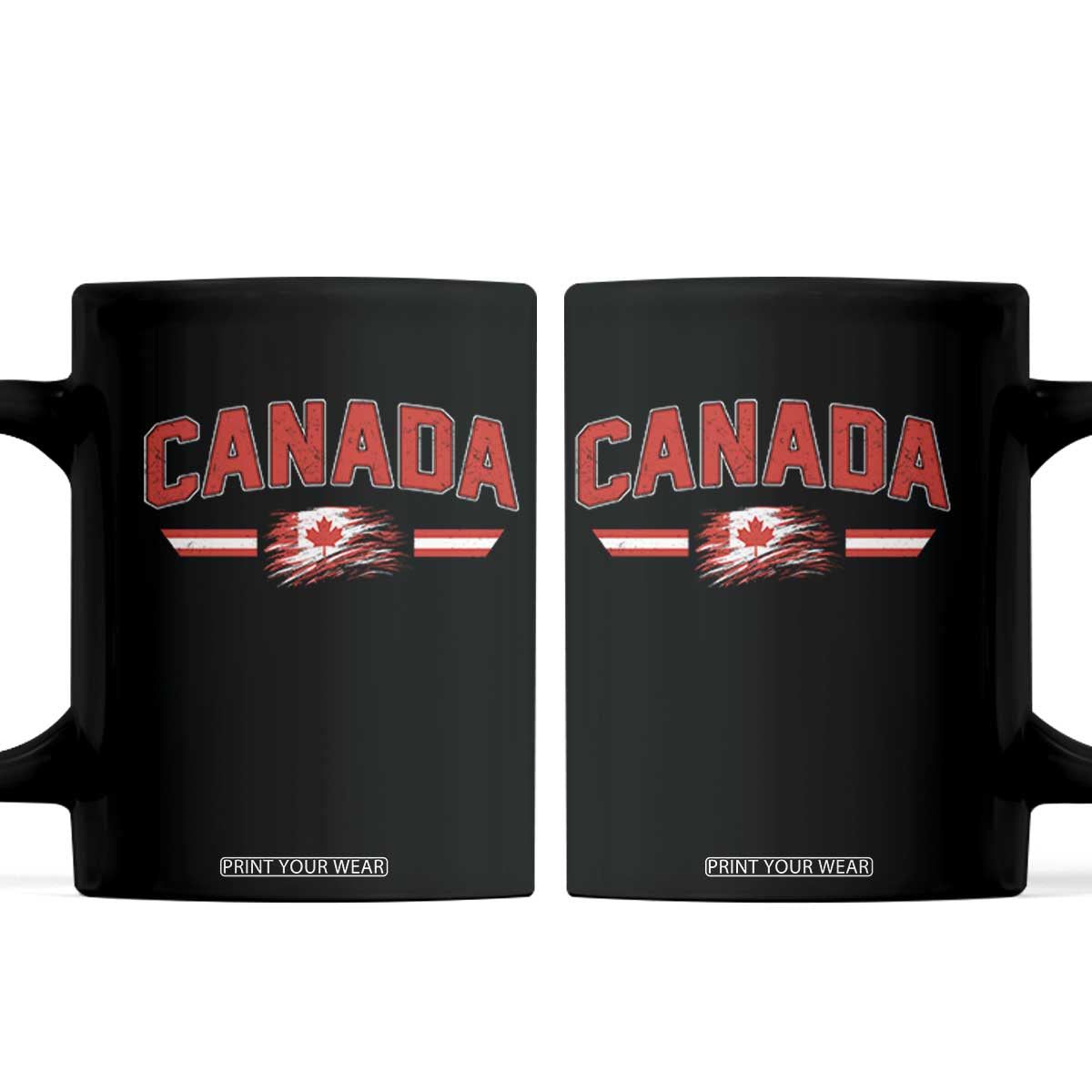 Vintage Canada Flag Coffee Mug Maple Leaf Heritage Gift TS12 Black Print Your Wear