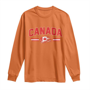 Vintage Canada Flag Long Sleeve Shirt Maple Leaf Heritage Gift TS12 Orange Print Your Wear