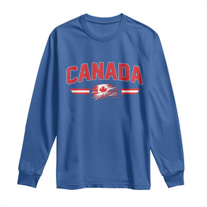 Vintage Canada Flag Long Sleeve Shirt Maple Leaf Heritage Gift TS12 Royal Blue Print Your Wear