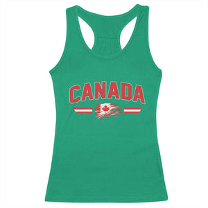 Vintage Canada Flag Racerback Tank Top Maple Leaf Heritage Gift TS12 Irish Green Print Your Wear