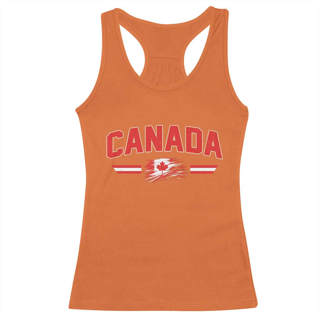 Vintage Canada Flag Racerback Tank Top Maple Leaf Heritage Gift TS12 Orange Print Your Wear
