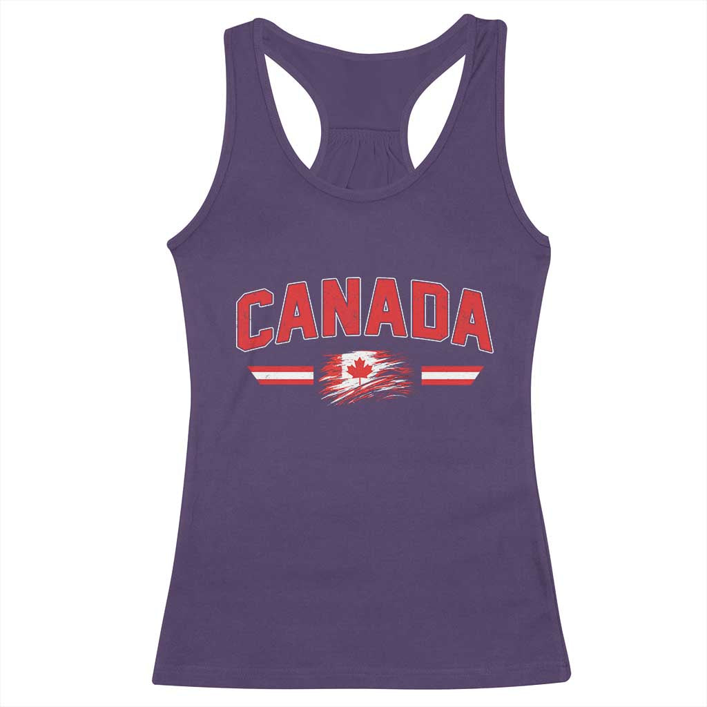 Vintage Canada Flag Racerback Tank Top Maple Leaf Heritage Gift TS12 Purple Print Your Wear