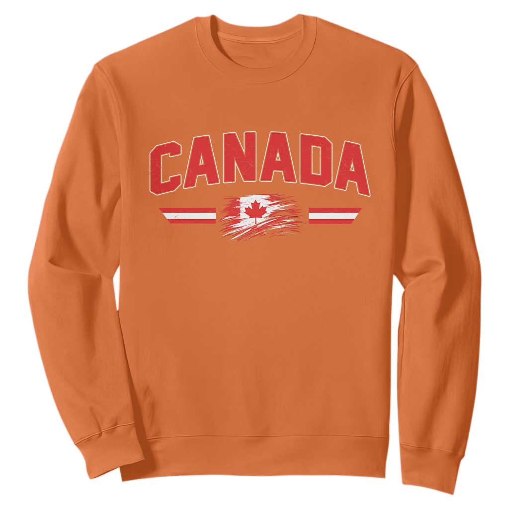 Vintage Canada Flag Sweatshirt Maple Leaf Heritage Gift TS12 Orange Print Your Wear