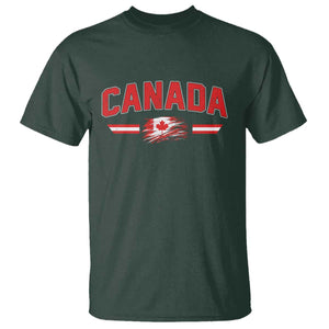 Vintage Canada Flag T Shirt Maple Leaf Heritage Gift TS12 Dark Forest Green Print Your Wear