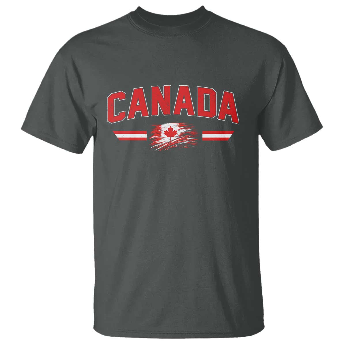 Vintage Canada Flag T Shirt Maple Leaf Heritage Gift TS12 Dark Heather Print Your Wear