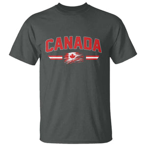 Vintage Canada Flag T Shirt Maple Leaf Heritage Gift TS12 Dark Heather Print Your Wear