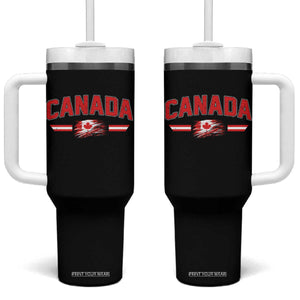 Vintage Canada Flag Tumbler With Handle Maple Leaf Heritage Gift TS12 One Size: 40 oz Black Print Your Wear
