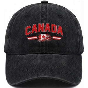 Vintage Canada Flag Washed Cotton Baseball Cap Maple Leaf Heritage Gift TS12 Print Your Wear