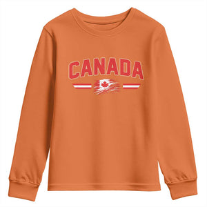 Vintage Canada Flag Youth Sweatshirt Maple Leaf Heritage Gift TS12 Orange Print Your Wear