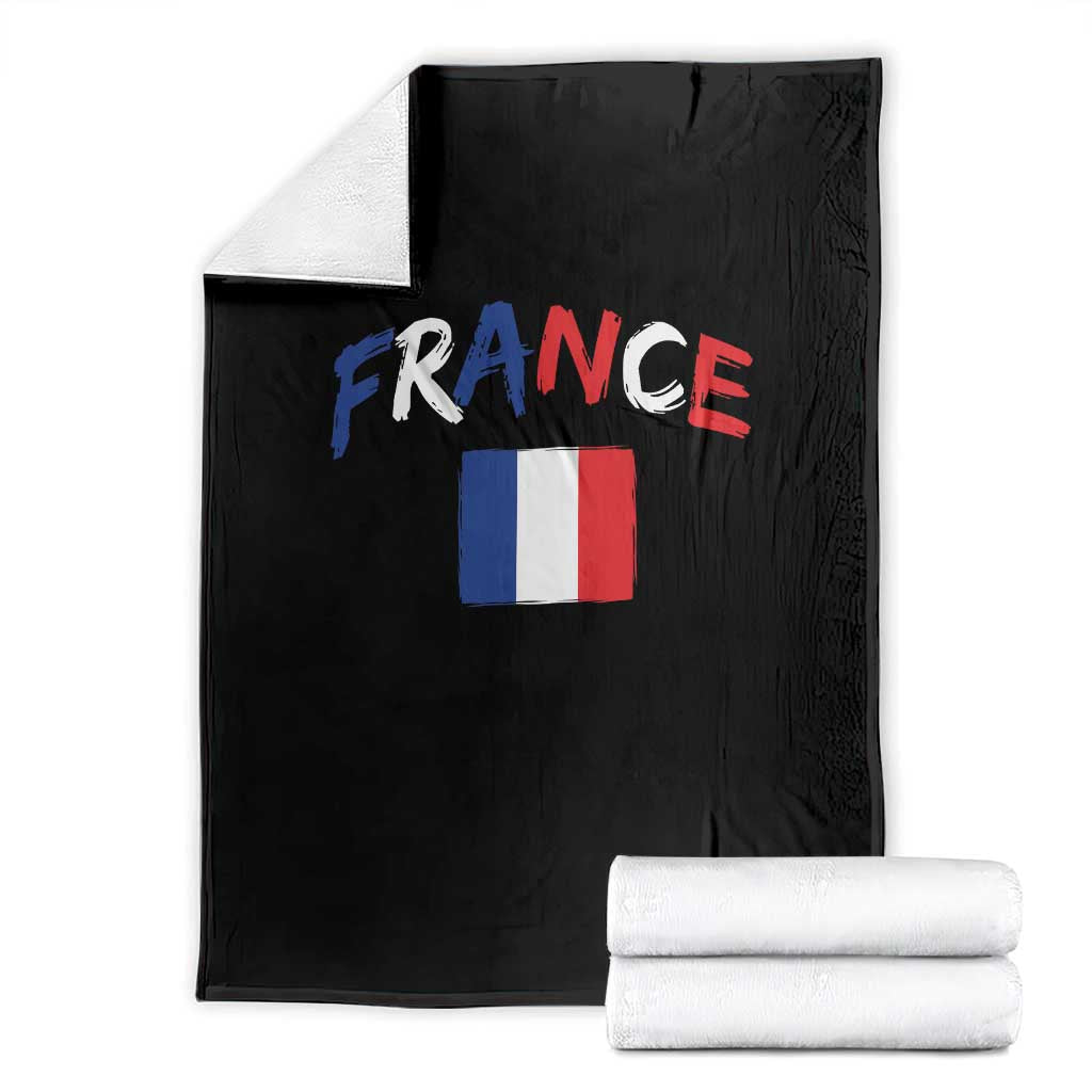 Vintage France Flag French Heritage Graphic Throw Blanket TS12 Black Print Your Wear