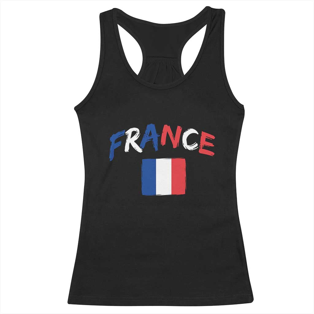 Vintage France Flag French Heritage Graphic Racerback Tank Top TS12 Black Print Your Wear