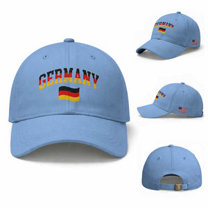 Vintage Germany Flag Baseball Cap Black Red Gold German Heritage Gift TS12 Baseball Cap Universal Fit Light Blue Print Your Wear