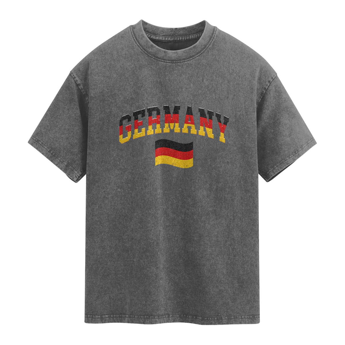 Vintage Germany Flag Washed Cotton T-Shirt Black Red Gold German Heritage Gift