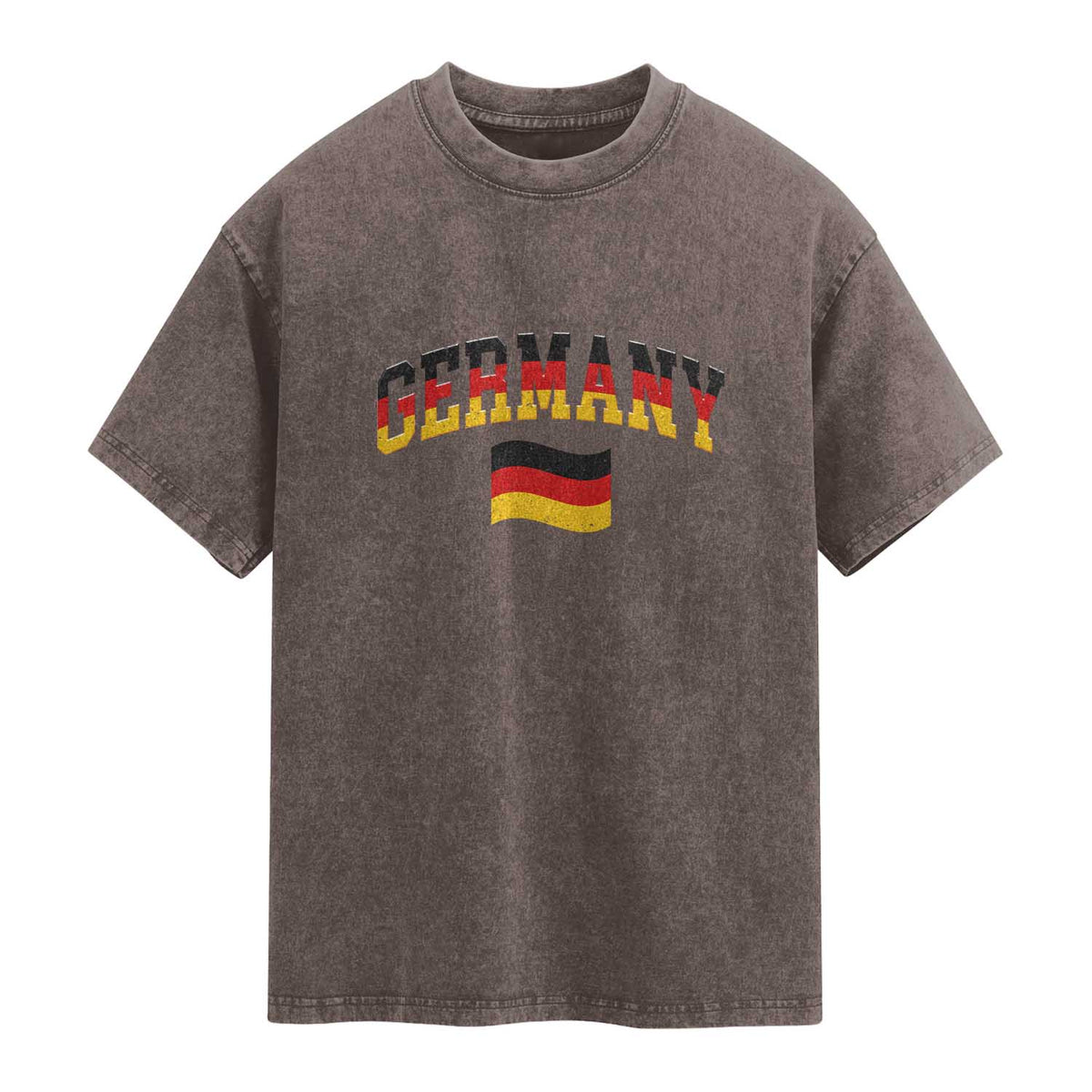 Vintage Germany Flag Washed Cotton T-Shirt Black Red Gold German Heritage Gift