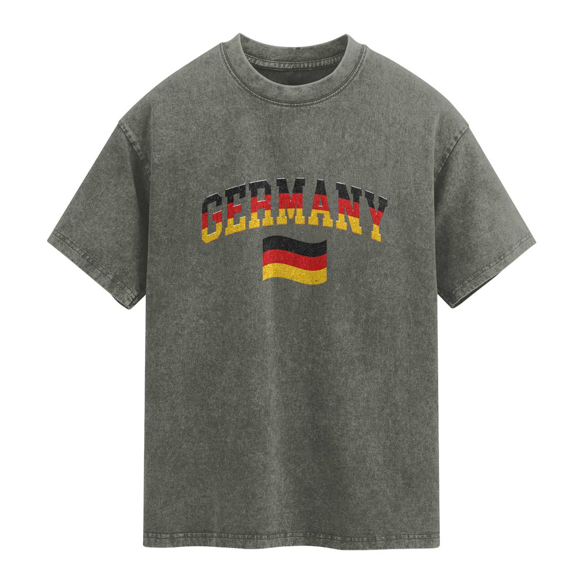 Vintage Germany Flag Washed Cotton T-Shirt Black Red Gold German Heritage Gift