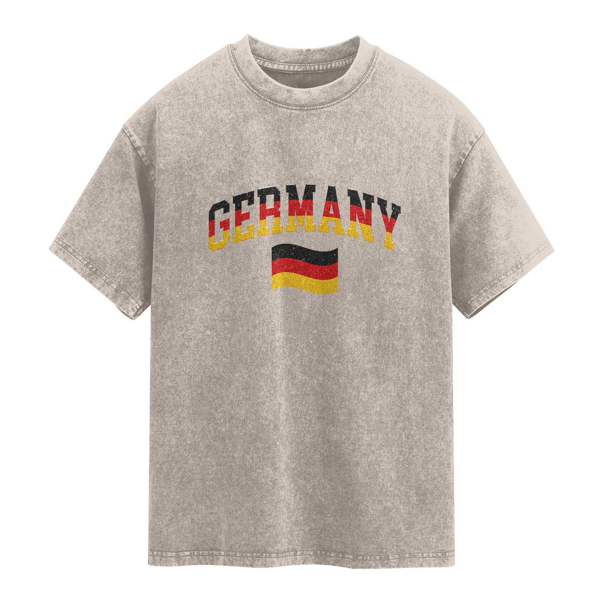 Vintage Germany Flag Washed Cotton T-Shirt Black Red Gold German Heritage Gift