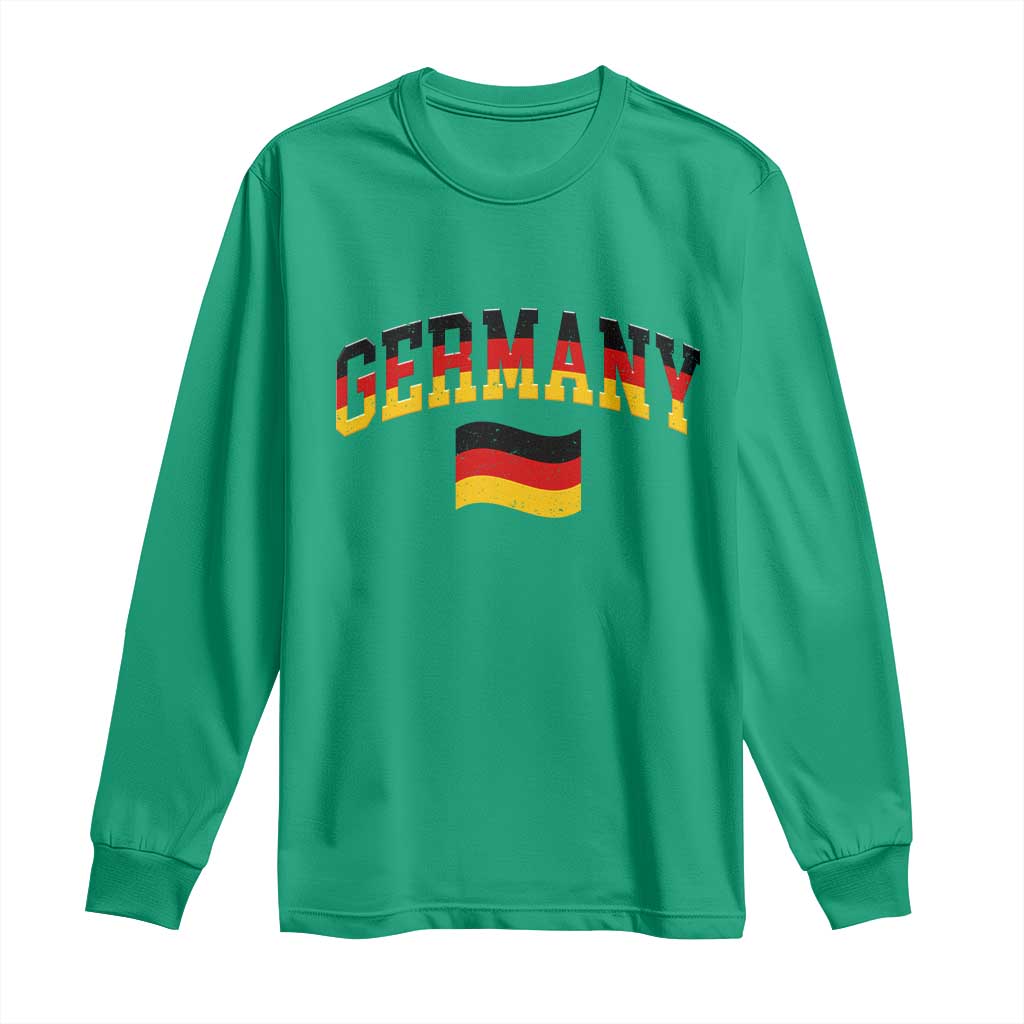 Vintage Germany Flag Long Sleeve Shirt Black Red Gold German Heritage Gift TS12 Irish Green Print Your Wear