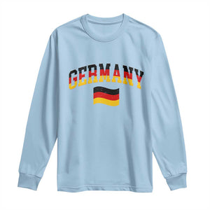 Vintage Germany Flag Long Sleeve Shirt Black Red Gold German Heritage Gift TS12 Light Blue Print Your Wear