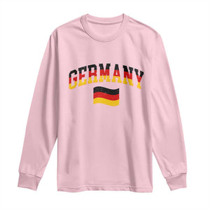 Vintage Germany Flag Long Sleeve Shirt Black Red Gold German Heritage Gift TS12 Light Pink Print Your Wear