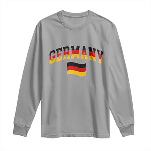 Vintage Germany Flag Long Sleeve Shirt Black Red Gold German Heritage Gift TS12 Sport Gray Print Your Wear