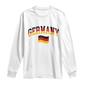 Vintage Germany Flag Long Sleeve Shirt Black Red Gold German Heritage Gift TS12 White Print Your Wear